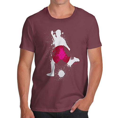 Mens Humor Novelty Graphic Sarcasm Funny T Shirt Football Soccer Silhouette Japan Men's T-Shirt Medium Burgundy