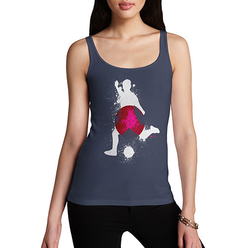 Funny Gifts For Women Football Soccer Silhouette Japan Women's Tank Top X-Large Navy