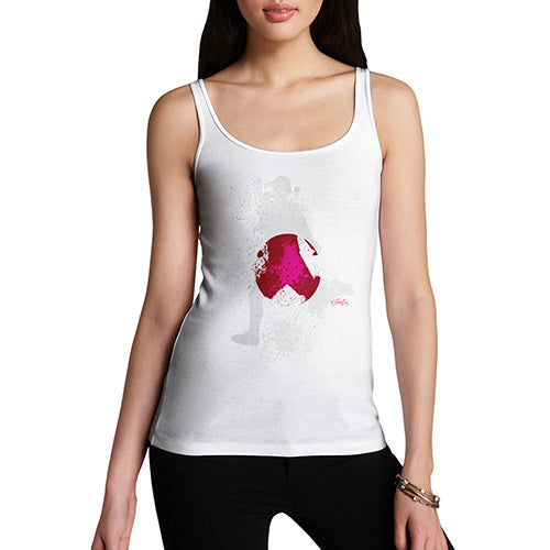 Novelty Tank Top Women Football Soccer Silhouette Japan Women's Tank Top Medium White