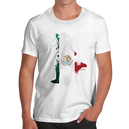 Funny Tshirts For Men Football Soccer Silhouette Mexico Men's T-Shirt Medium White