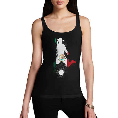 Women Funny Sarcasm Tank Top Football Soccer Silhouette Mexico Women's Tank Top Large Black