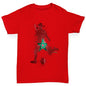 Boys Funny Tshirts Football Soccer Silhouette Morocco Boy's T-Shirt Age 5-6 Red