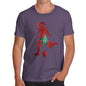 Funny Mens Tshirts Football Soccer Silhouette Morocco Men's T-Shirt Small Plum