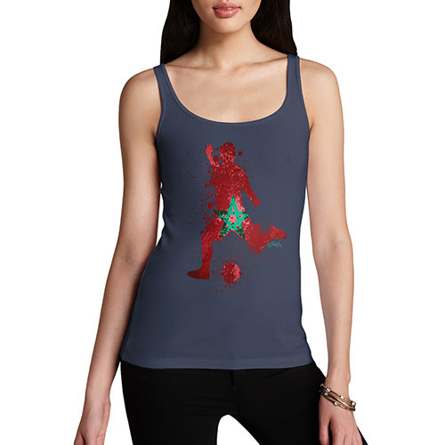 Womens Novelty Tank Top Football Soccer Silhouette Morocco Women's Tank Top Small Navy