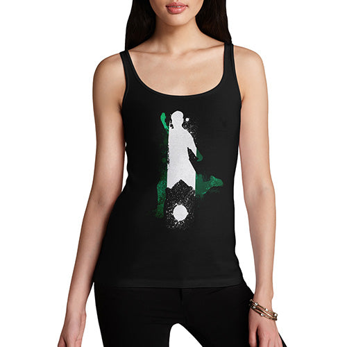 Funny Tank Top For Mom Football Soccer Silhouette Nigeria Women's Tank Top Large Black