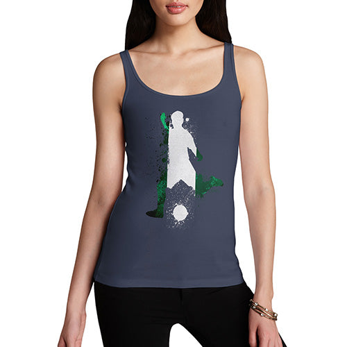 Funny Gifts For Women Football Soccer Silhouette Nigeria Women's Tank Top X-Large Navy