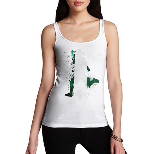 Funny Gifts For Women Football Soccer Silhouette Nigeria Women's Tank Top X-Large White