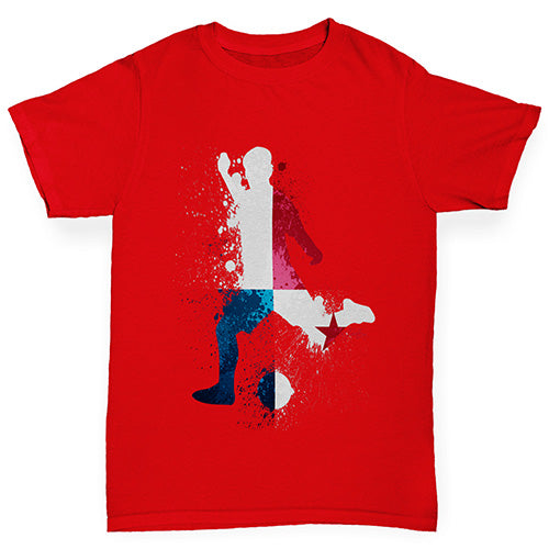 Boys novelty tees Football Soccer Silhouette Panama Boy's T-Shirt Age 12-14 Red