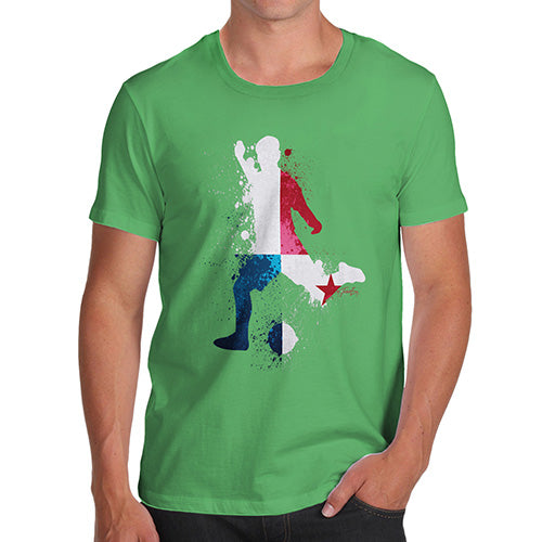 Funny T Shirts For Dad Football Soccer Silhouette Panama Men's T-Shirt Medium Green