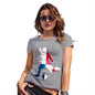 Novelty Gifts For Women Football Soccer Silhouette Panama Women's T-Shirt Medium Light Grey