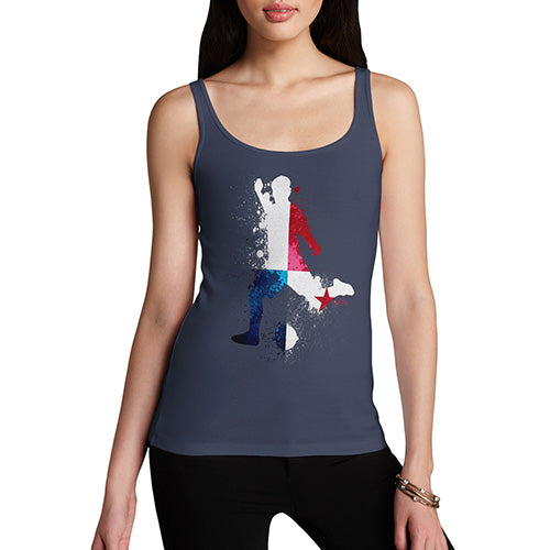 Womens Novelty Tank Top Christmas Football Soccer Silhouette Panama Women's Tank Top Medium Navy