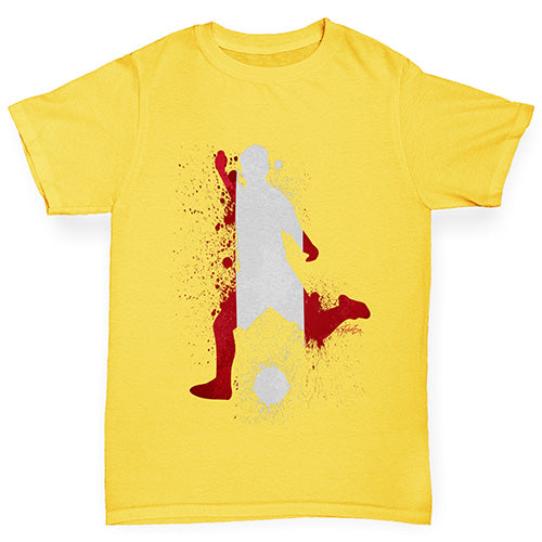 Boys funny tee shirts Football Soccer Silhouette Peru Boy's T-Shirt Age 7-8 Yellow