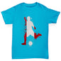 Novelty Tees For Girls Football Soccer Silhouette Peru Girl's T-Shirt Age 5-6 Azure Blue