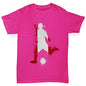 Girls novelty t shirts Football Soccer Silhouette Peru Girl's T-Shirt Age 7-8 Pink