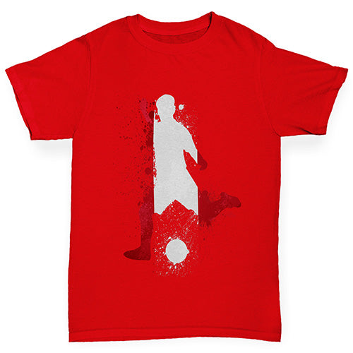 Girls Funny Tshirts Football Soccer Silhouette Peru Girl's T-Shirt Age 9-11 Red