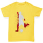 Girls funny tee shirts Football Soccer Silhouette Peru Girl's T-Shirt Age 3-4 Yellow