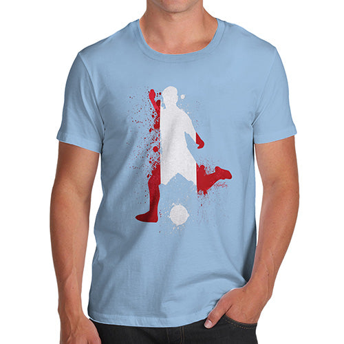 Novelty Tshirts Men Football Soccer Silhouette Peru Men's T-Shirt X-Large Sky Blue