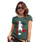 Funny Gifts For Women Football Soccer Silhouette Peru Women's T-Shirt Large Bottle Green