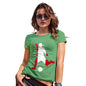 Womens Novelty T Shirt Football Soccer Silhouette Peru Women's T-Shirt Medium Green