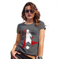 Womens Novelty T Shirt Christmas Football Soccer Silhouette Peru Women's T-Shirt Large Dark Grey