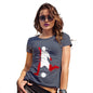 Womens Novelty T Shirt Football Soccer Silhouette Peru Women's T-Shirt Medium Navy