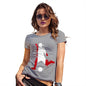 Funny T-Shirts For Women Football Soccer Silhouette Peru Women's T-Shirt Medium Light Grey