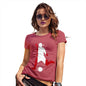 Womens Novelty T Shirt Christmas Football Soccer Silhouette Peru Women's T-Shirt Large Red