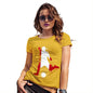 Womens Funny T Shirts Football Soccer Silhouette Peru Women's T-Shirt Large Yellow