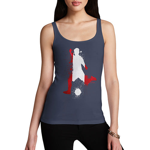 Funny Tank Tops For Women Football Soccer Silhouette Peru Women's Tank Top Small Navy