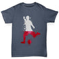 Boys Funny T Shirt Football Soccer Silhouette Poland Boy's T-Shirt Age 9-11 Dark Grey