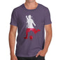 Mens T-Shirt Funny Geek Nerd Hilarious Joke Football Soccer Silhouette Poland Men's T-Shirt X-Large Plum