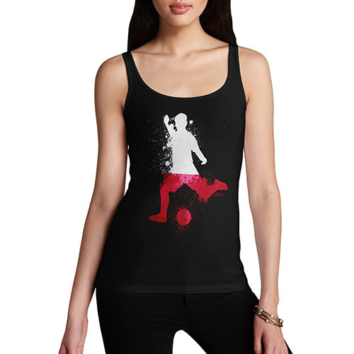 Womens Novelty Tank Top Football Soccer Silhouette Poland Women's Tank Top Small Black