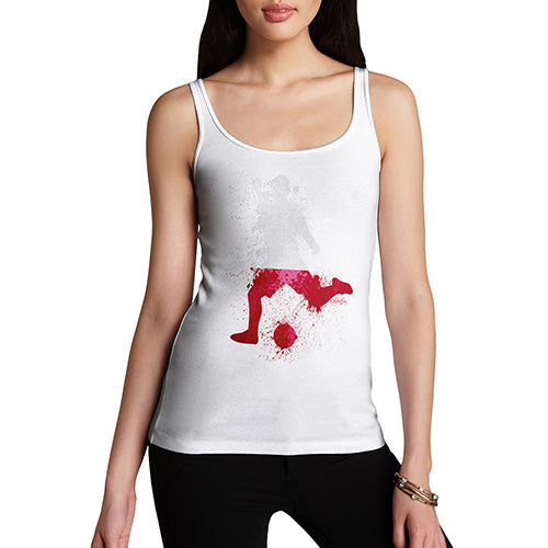 Womens Novelty Tank Top Christmas Football Soccer Silhouette Poland Women's Tank Top Medium White