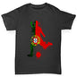 Boys Funny T Shirt Football Soccer Silhouette Portugal Boy's T-Shirt Age 7-8 Black