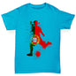 Girls funny tee shirts Football Soccer Silhouette Portugal Girl's T-Shirt Age 5-6 Azure Blue