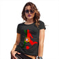 Novelty Gifts For Women Football Soccer Silhouette Portugal Women's T-Shirt Large Black