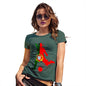 Womens Novelty T Shirt Football Soccer Silhouette Portugal Women's T-Shirt X-Large Bottle Green