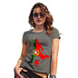 Funny T-Shirts For Women Football Soccer Silhouette Portugal Women's T-Shirt Medium Khaki