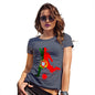 Novelty Tshirts Women Football Soccer Silhouette Portugal Women's T-Shirt Large Navy