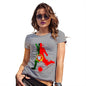 Womens Novelty T Shirt Christmas Football Soccer Silhouette Portugal Women's T-Shirt Small Light Grey