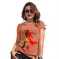 Novelty Tshirts Women Football Soccer Silhouette Portugal Women's T-Shirt X-Large Orange