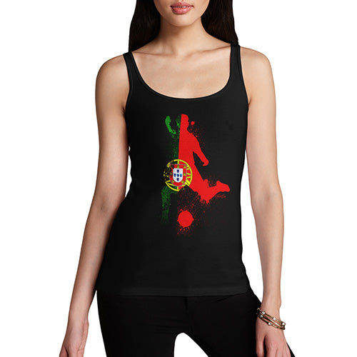 Funny Tank Top For Women Sarcasm Football Soccer Silhouette Portugal Women's Tank Top Medium Black