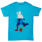 Boys novelty t shirts Football Soccer Silhouette Russia Boy's T-Shirt Age 12-14 Azure Blue