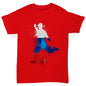 Boys funny tee shirts Football Soccer Silhouette Russia Boy's T-Shirt Age 7-8 Red