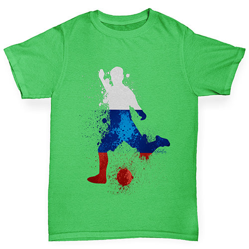 Girls novelty tees Football Soccer Silhouette Russia Girl's T-Shirt Age 9-11 Green