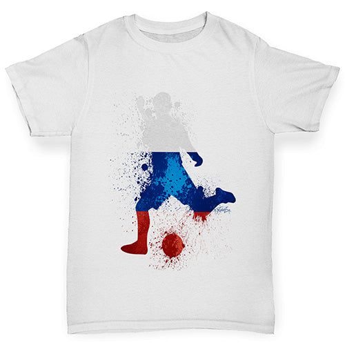 Girls novelty tees Football Soccer Silhouette Russia Girl's T-Shirt Age 12-14 White