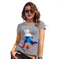 Funny T-Shirts For Women Football Soccer Silhouette Russia Women's T-Shirt Small Light Grey