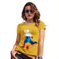 Womens Humor Novelty Graphic Funny T Shirt Football Soccer Silhouette Russia Women's T-Shirt Medium Yellow