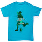 Novelty Tees For Boys Football Soccer Silhouette Saudi Arabia Boy's T-Shirt Age 7-8 Azure Blue