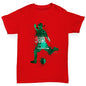 Boys Funny T Shirt Football Soccer Silhouette Saudi Arabia Boy's T-Shirt Age 3-4 Red